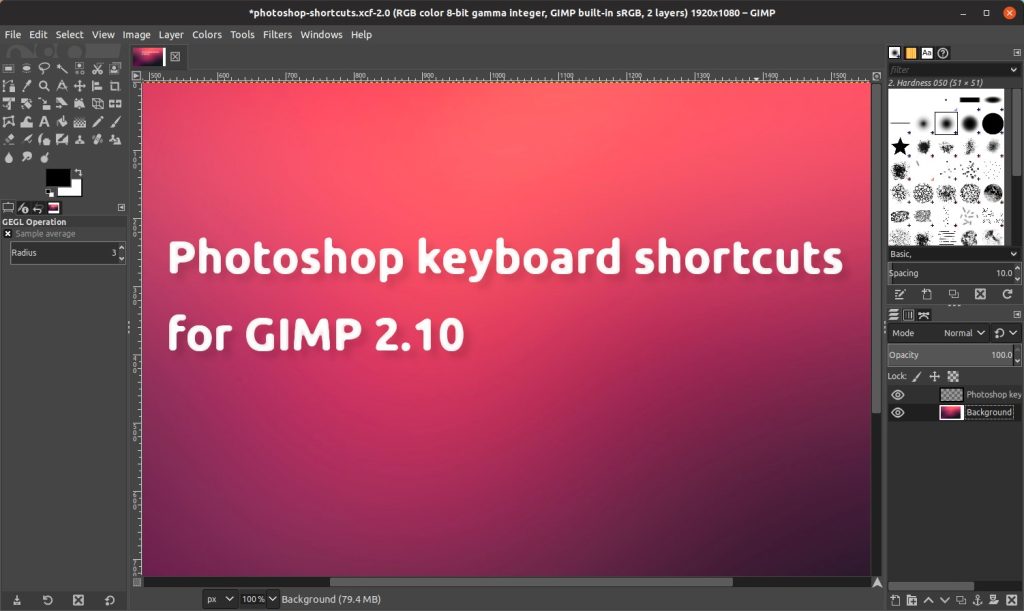 Gimp photoshop keyboard shortcuts