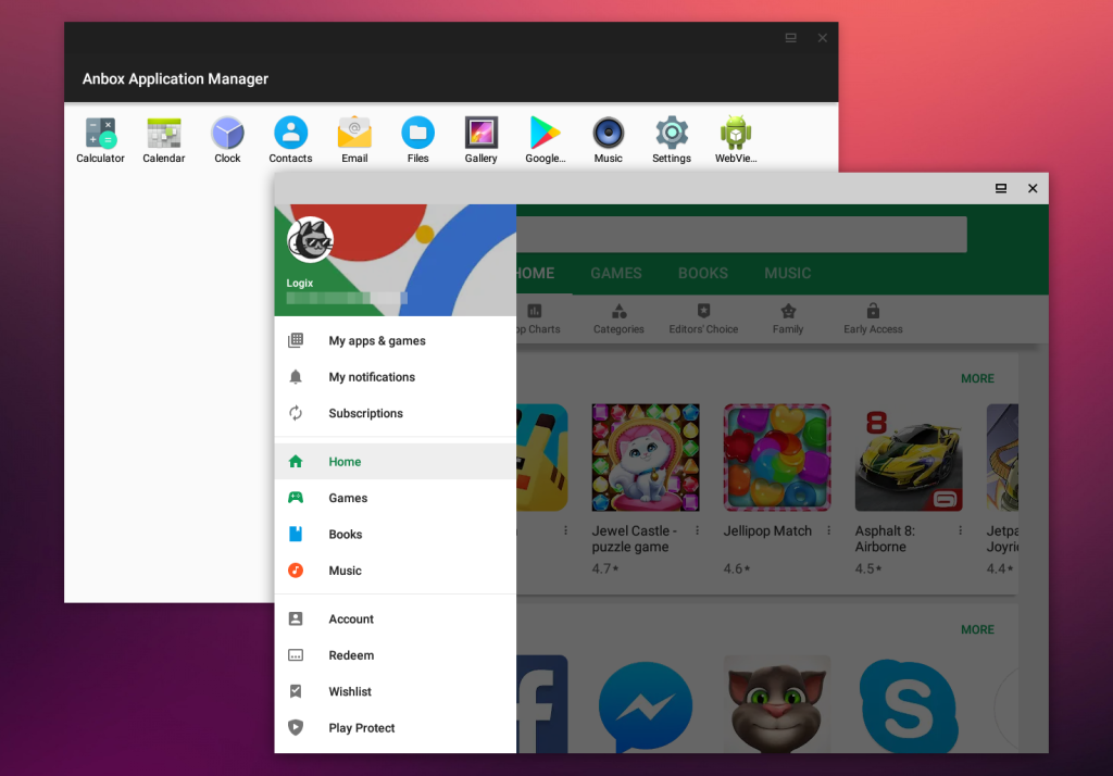 Anbox google play store