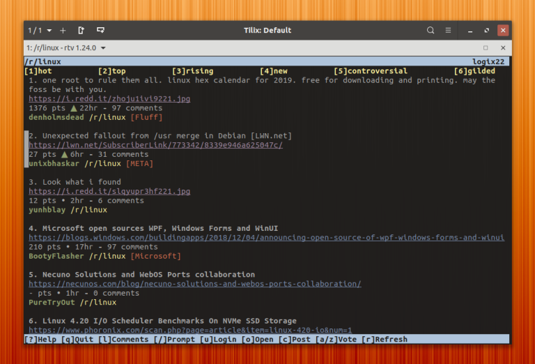 Reddit terminal viewer