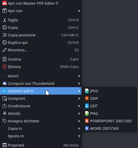 Esporta PDF direttamente da Dolphin