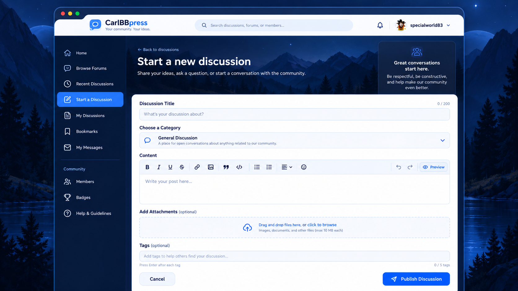 New discussion